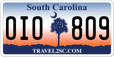 SC license plate OIO809