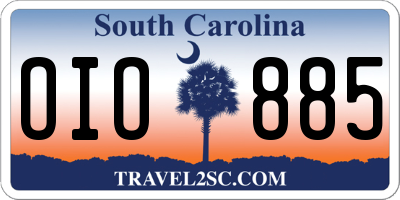 SC license plate OIO885