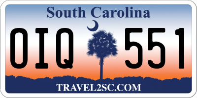 SC license plate OIQ551