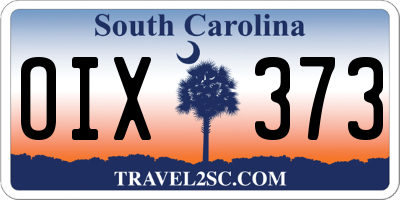 SC license plate OIX373