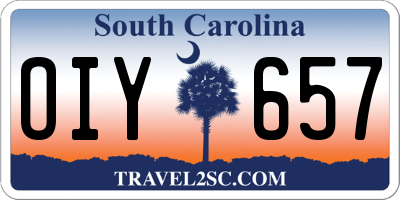 SC license plate OIY657