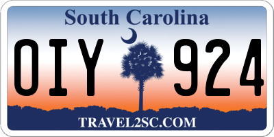 SC license plate OIY924