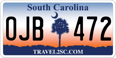 SC license plate OJB472