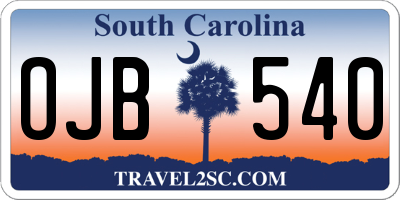 SC license plate OJB540
