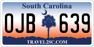 SC license plate OJB639