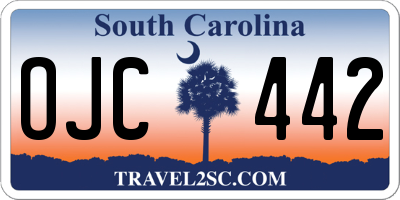 SC license plate OJC442
