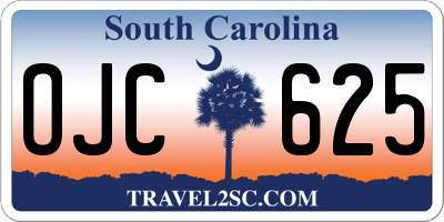 SC license plate OJC625