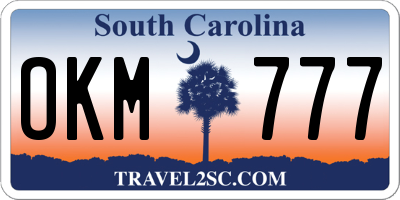 SC license plate OKM777