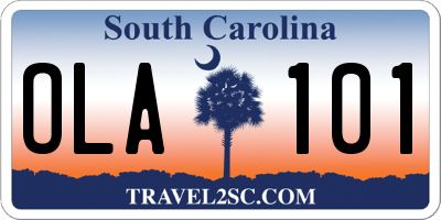 SC license plate OLA101