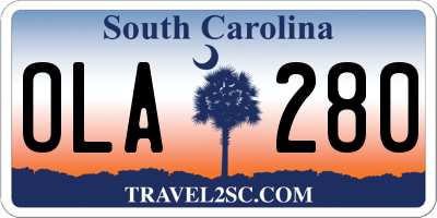 SC license plate OLA280