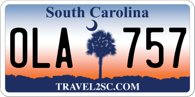 SC license plate OLA757