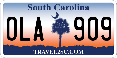 SC license plate OLA909