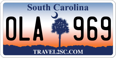 SC license plate OLA969