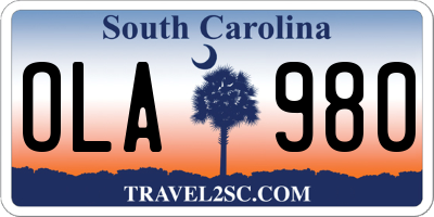 SC license plate OLA980