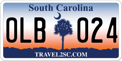 SC license plate OLB024