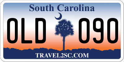 SC license plate OLD090