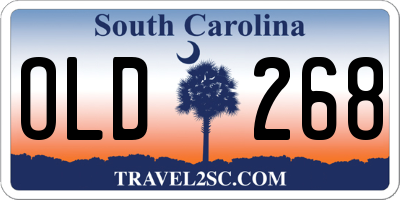 SC license plate OLD268