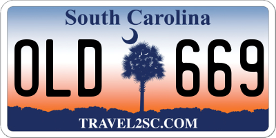 SC license plate OLD669