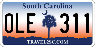 SC license plate OLE311