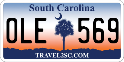 SC license plate OLE569