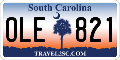 SC license plate OLE821