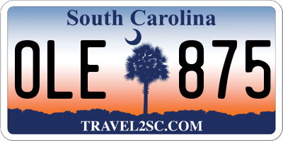 SC license plate OLE875