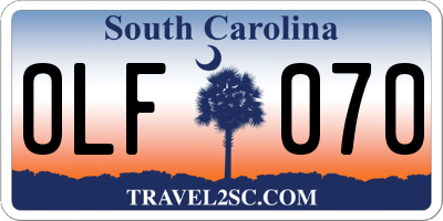 SC license plate OLF070