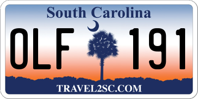 SC license plate OLF191