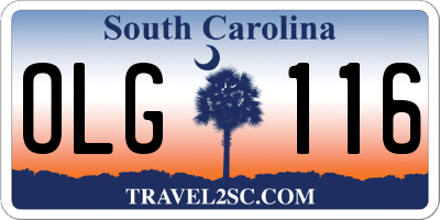 SC license plate OLG116