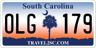 SC license plate OLG179