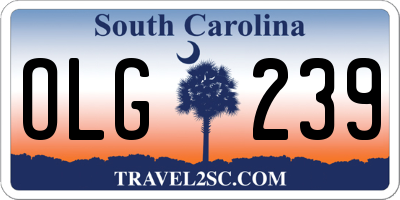 SC license plate OLG239