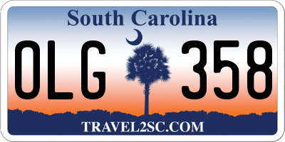 SC license plate OLG358