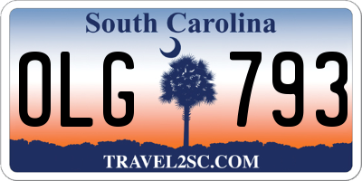 SC license plate OLG793