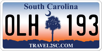 SC license plate OLH193