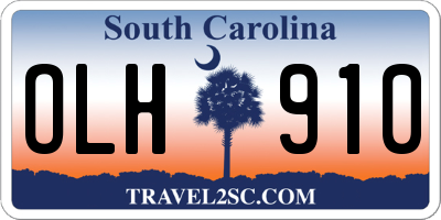 SC license plate OLH910