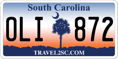 SC license plate OLI872