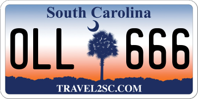 SC license plate OLL666
