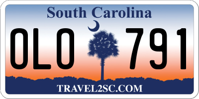 SC license plate OLO791
