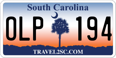SC license plate OLP194