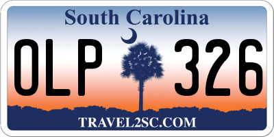 SC license plate OLP326