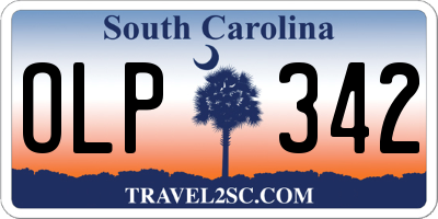 SC license plate OLP342