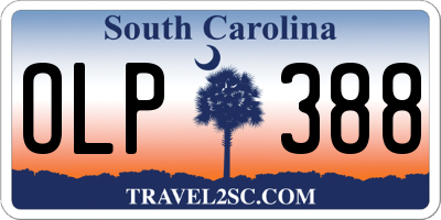 SC license plate OLP388