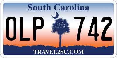 SC license plate OLP742