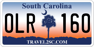 SC license plate OLR160