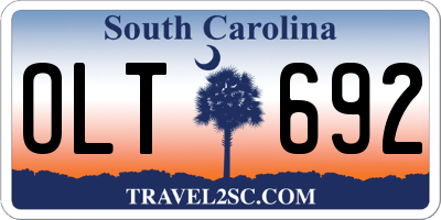 SC license plate OLT692
