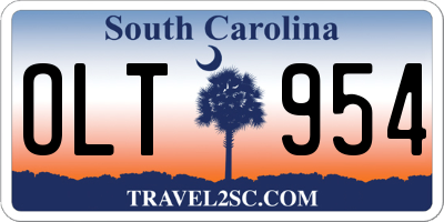 SC license plate OLT954