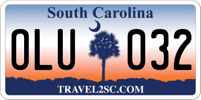 SC license plate OLU032