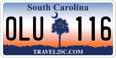 SC license plate OLU116