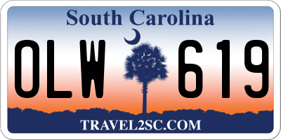SC license plate OLW619