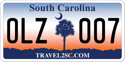 SC license plate OLZ007